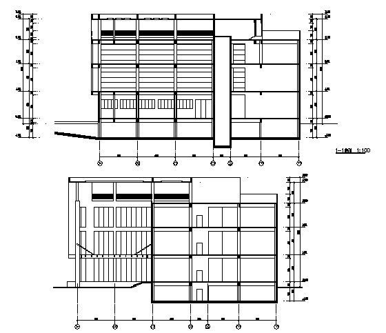 某四层办公楼建筑方案图cad施工图下载【ID:167645117】