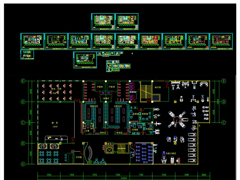 健身房全套CAD施工图施工图下载【ID:149759190】