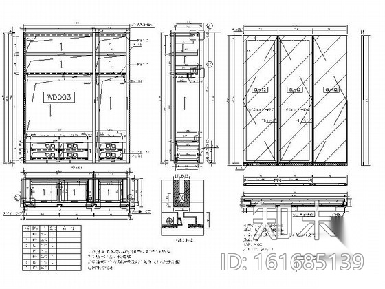 [上海]高档酒店式公寓三居室样板间装修图（含实景）cad施工图下载【ID:161685139】