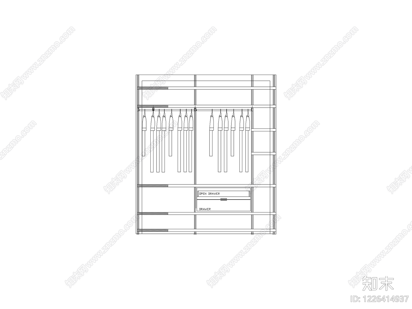 柜子平立面cad施工图下载【ID:1226414937】