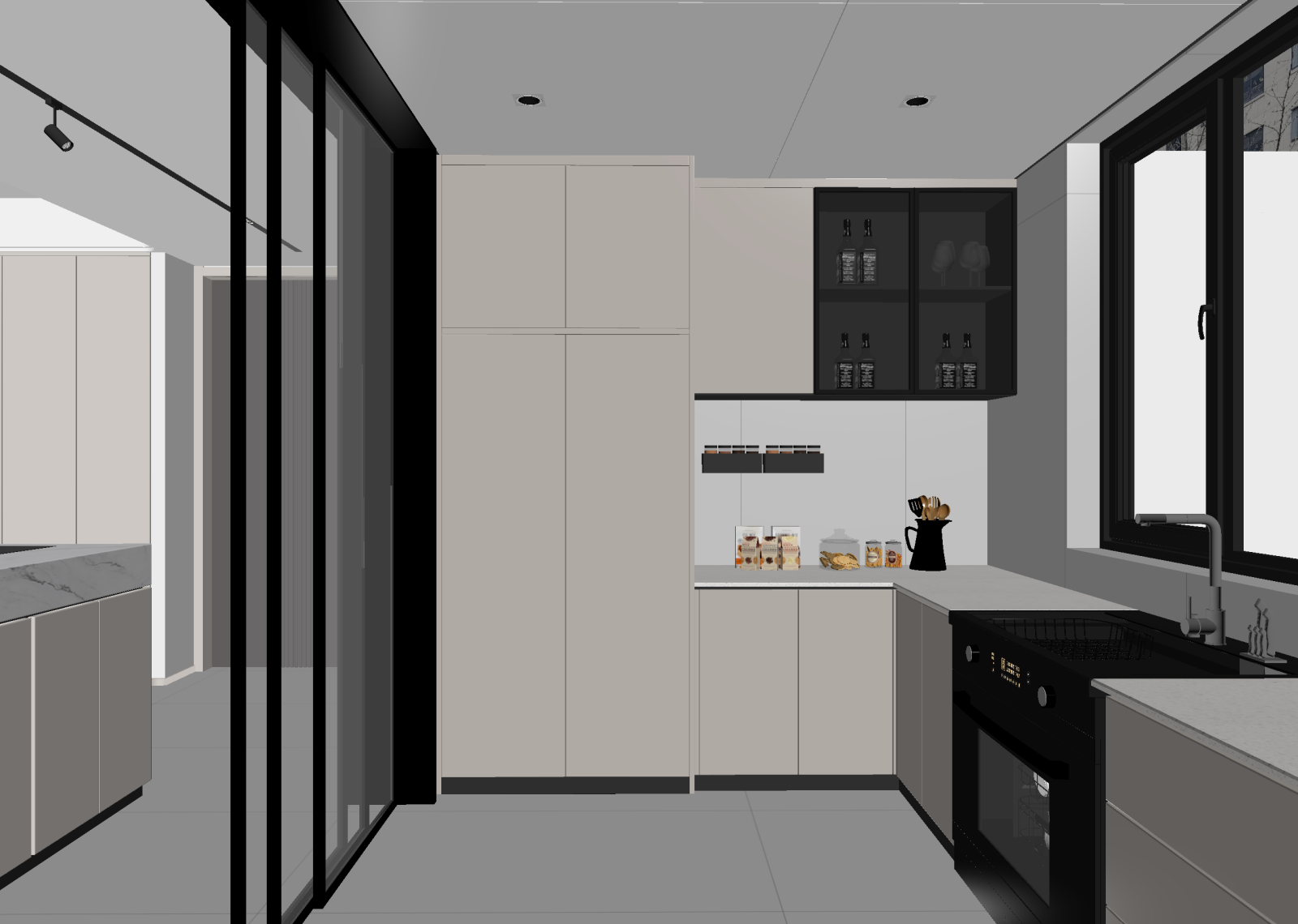 现代封闭式厨房3D模型下载【ID:1214710878】