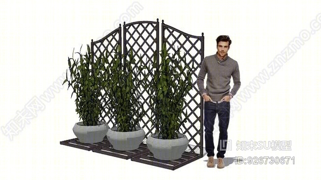 便携式景观隐私屏SU模型下载【ID:926730671】