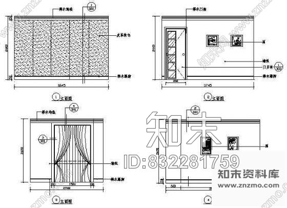 图块/节点棋牌室立面图4cad施工图下载【ID:832281759】