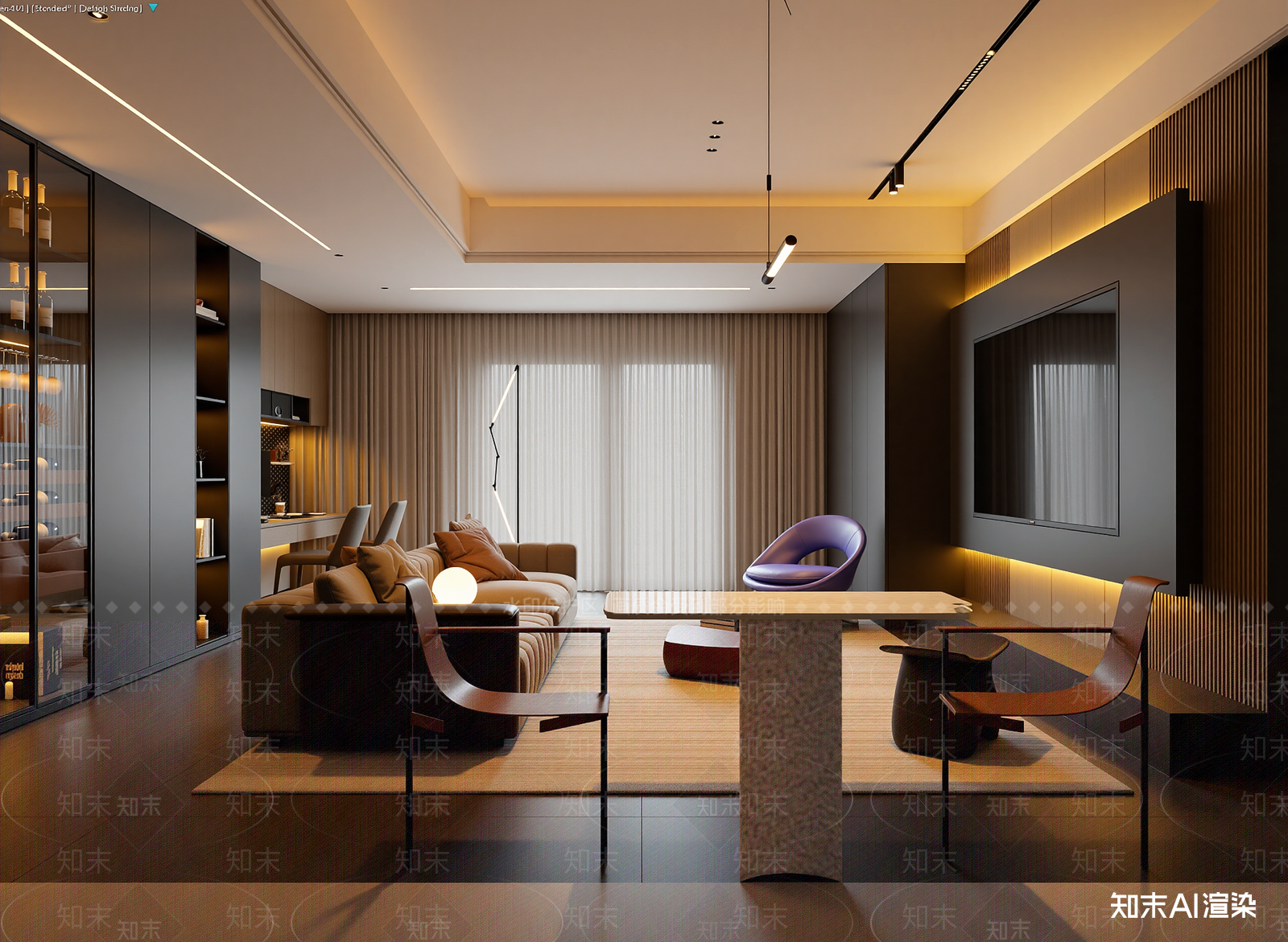 现代客餐厅3D模型下载【ID:1221765712】