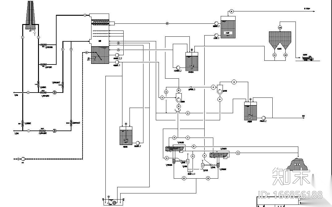 脱硫全套PID图cad施工图下载【ID:166856188】