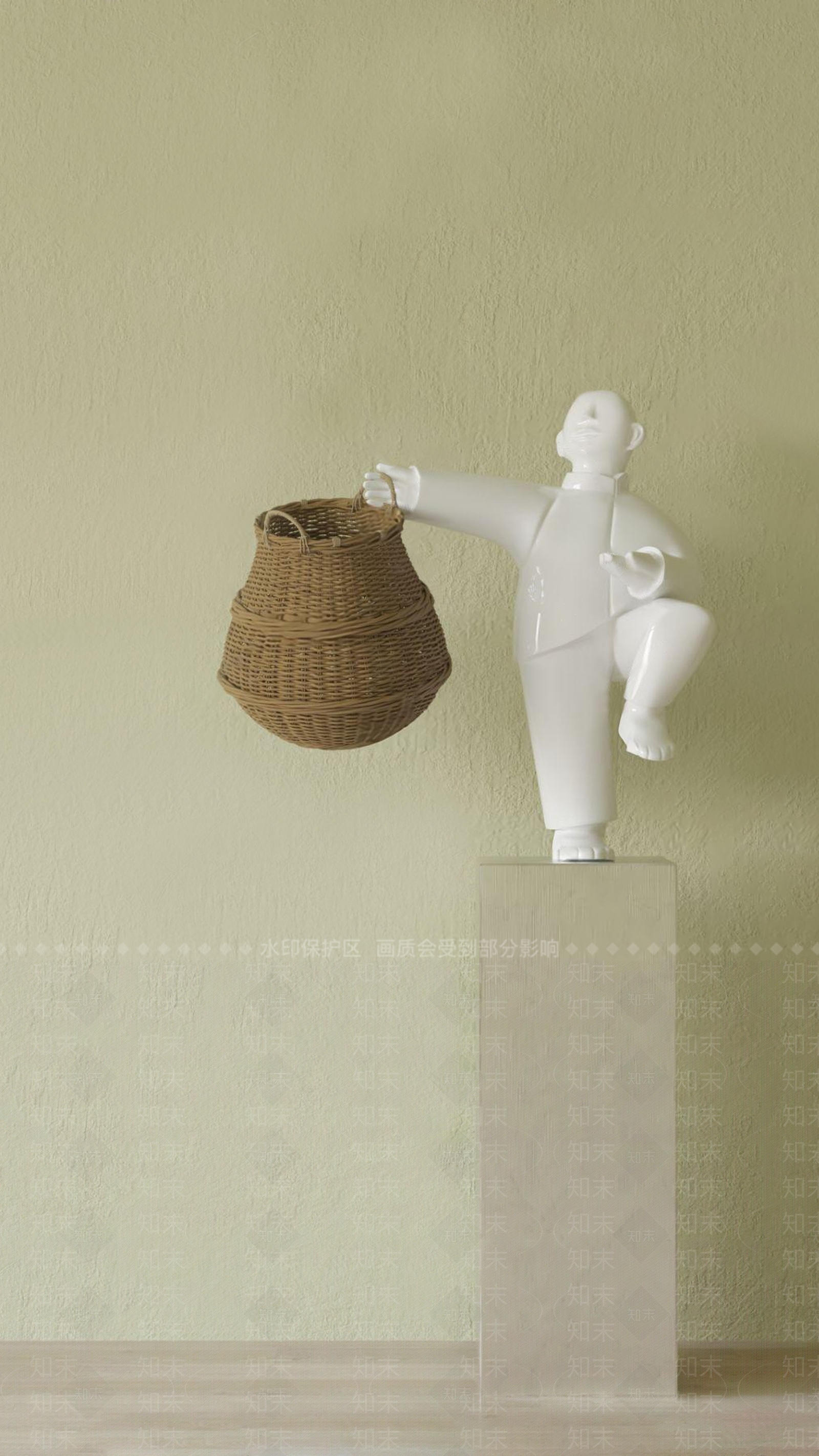 现代陶瓷人物雕塑摆件3D模型下载【ID:1102603180】