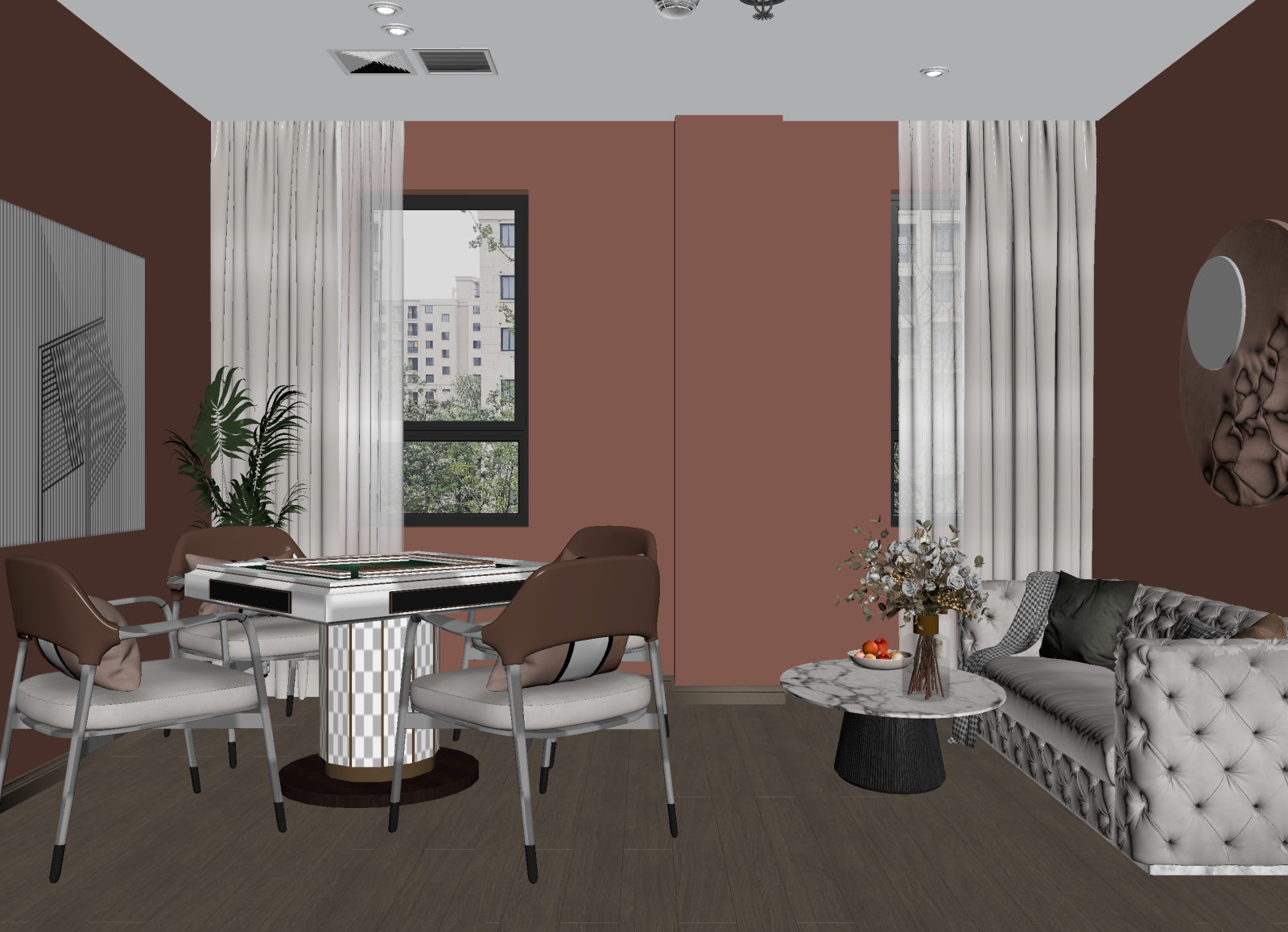 新中式客餐厅3D模型下载【ID:1214705550】