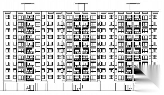 某十一层住宅建筑施工图cad施工图下载【ID:149845158】