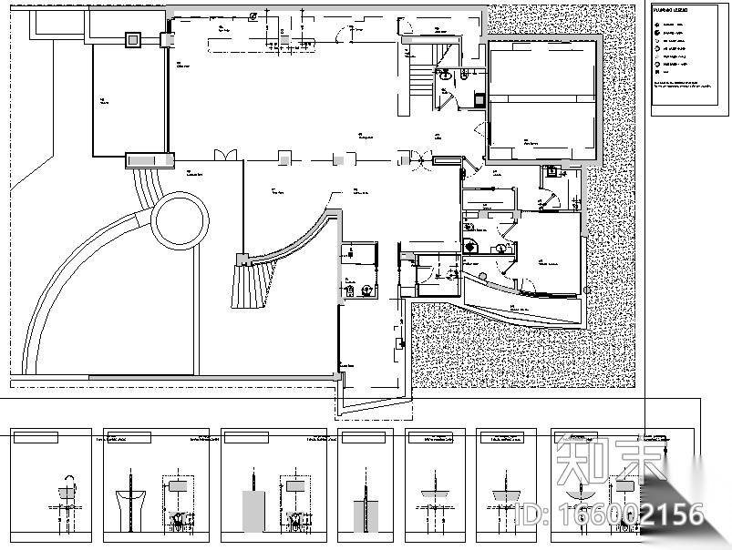 [四川]麓湖生态城别墅B户型样板间设计施工图（附效果图...cad施工图下载【ID:166002156】