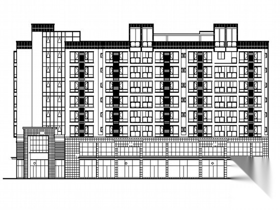 [四川省绵阳市]某灾后重建八层商住楼建筑施工图cad施工图下载【ID:167356110】