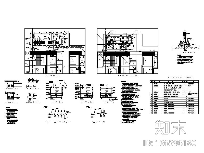 超高层办公建筑生活泵房大样图CAD施工图下载【ID:166596180】