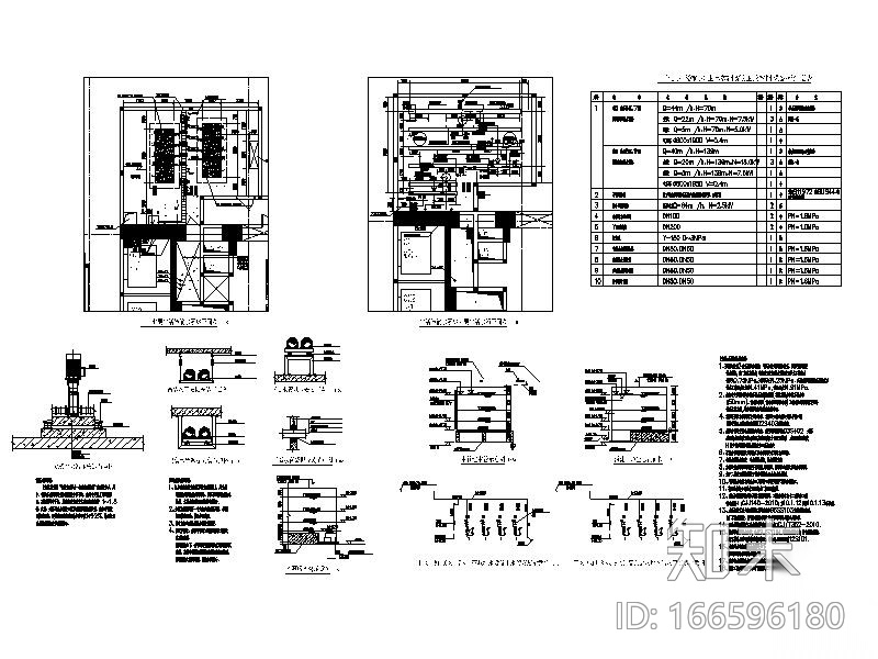 超高层办公建筑生活泵房大样图CAD施工图下载【ID:166596180】