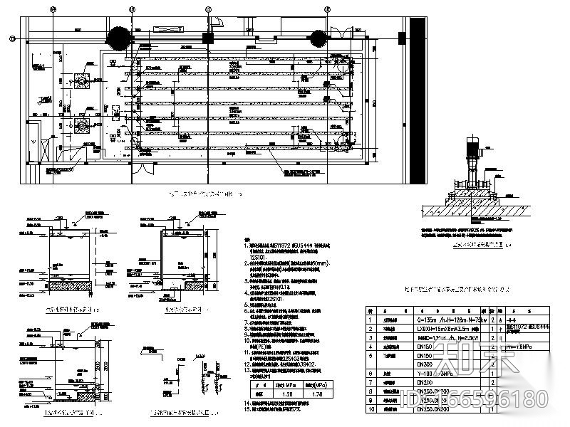 超高层办公建筑生活泵房大样图CAD施工图下载【ID:166596180】