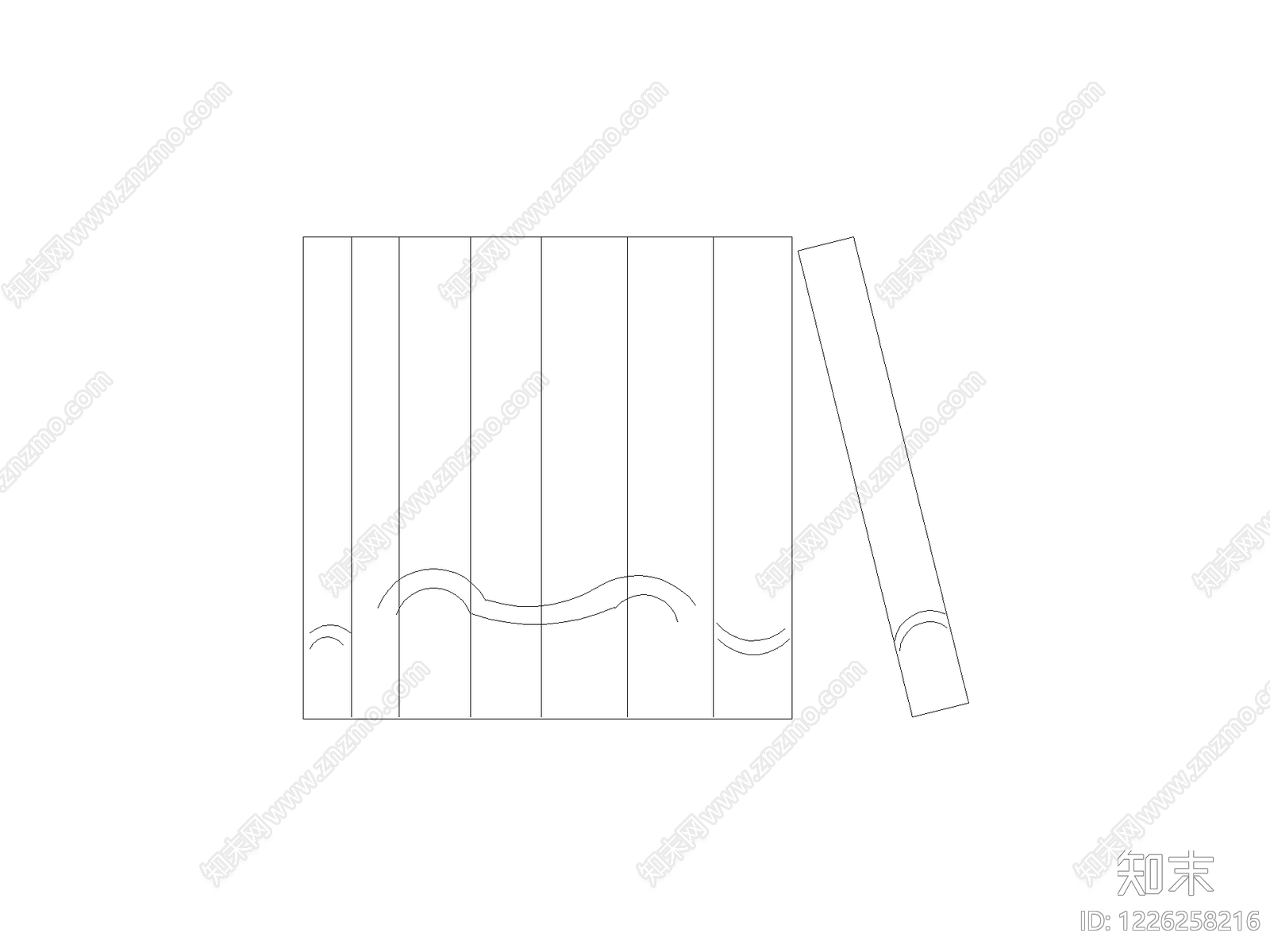 陈设类立面挂画cad施工图下载【ID:1226258216】