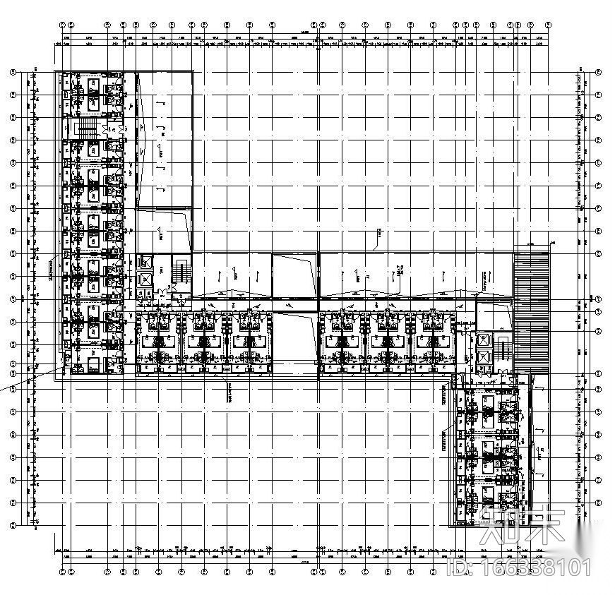 长沙万科城36~37栋公寓户型设计图cad施工图下载【ID:166338101】