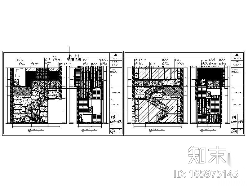 酒楼楼梯间详图cad施工图下载【ID:165975145】