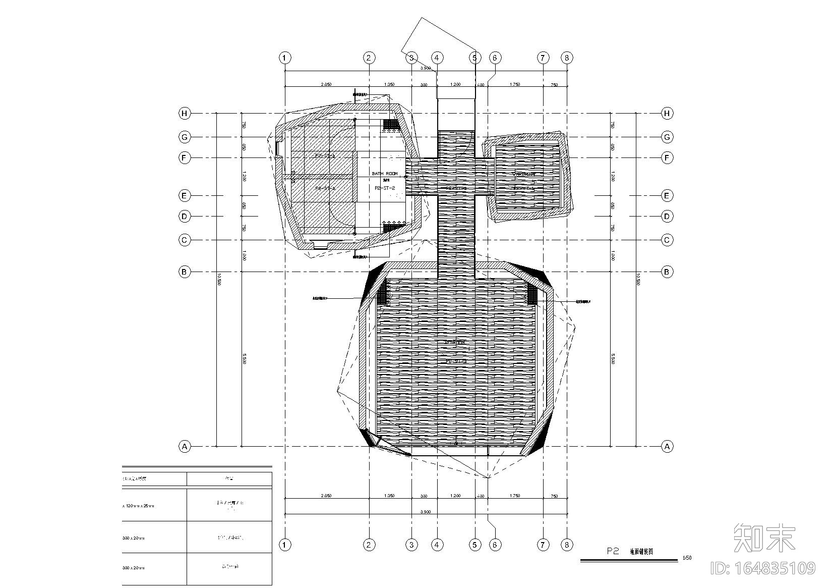 [云南]板栗林P2户型树屋体验住宅施工图cad施工图下载【ID:164835109】