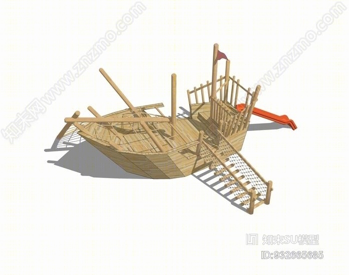 儿童攀爬小船SU模型下载【ID:932665685】