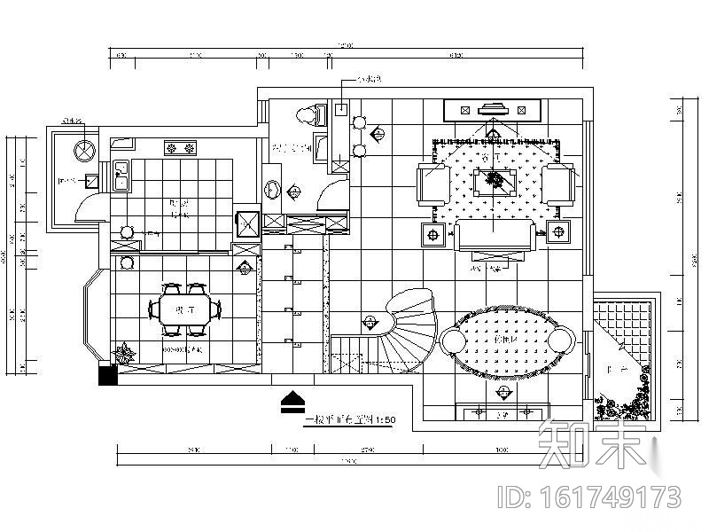 某三层别墅设计装修施工图cad施工图下载【ID:161749173】