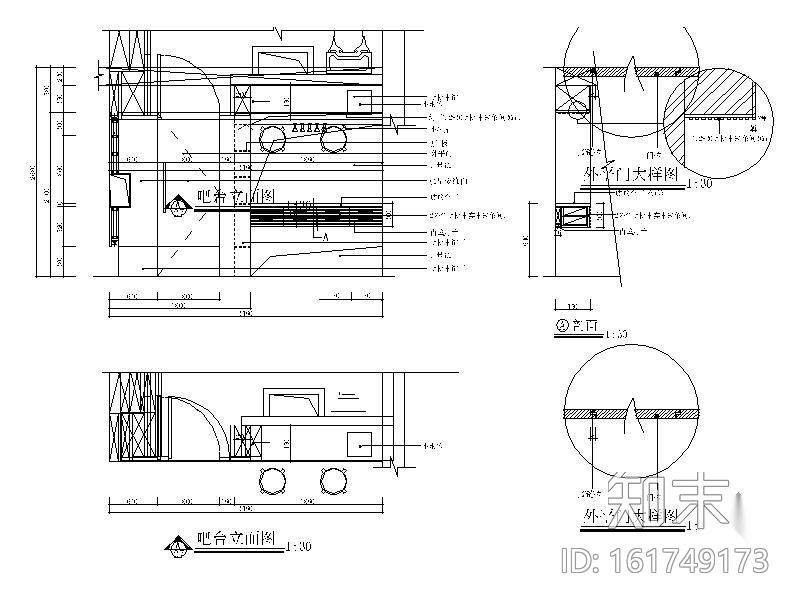 某三层别墅设计装修施工图cad施工图下载【ID:161749173】