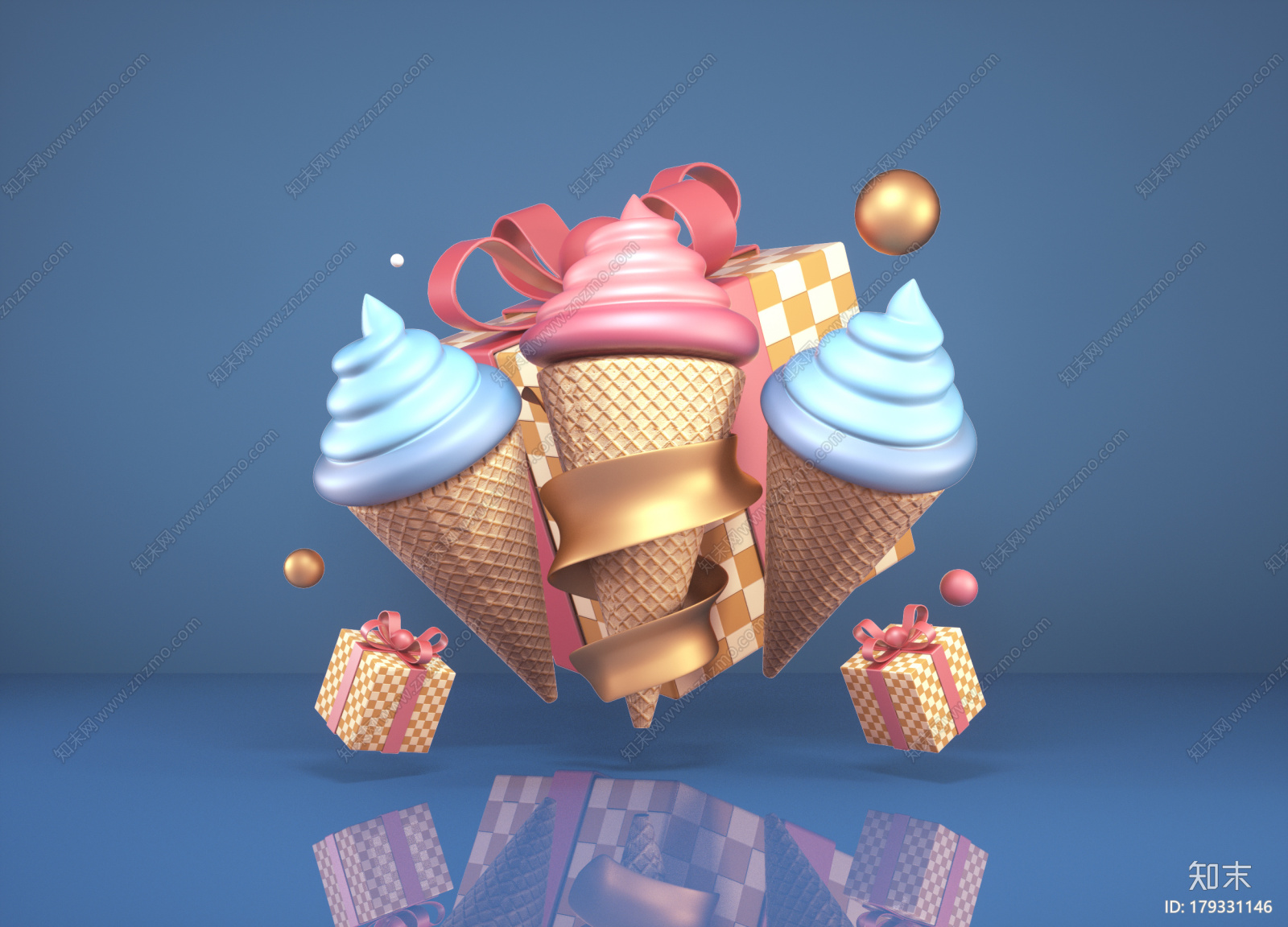 冰淇淋元素CG模型下载【ID:179331146】