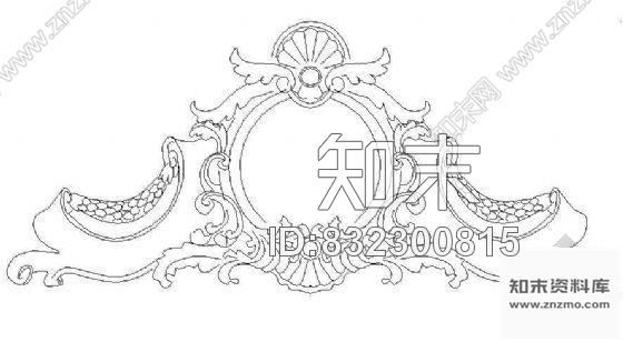 图块/节点欧式雕花图块17施工图下载【ID:832300815】
