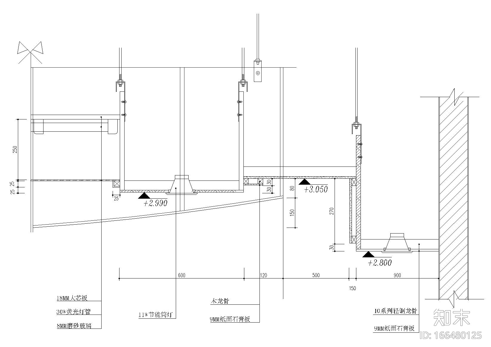 ​玻璃灯箱，喷砂，清水，有机玻璃等节点图cad施工图下载【ID:166480125】