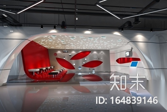 工业材料展厅设计施工图（含效果图）cad施工图下载【ID:164839146】