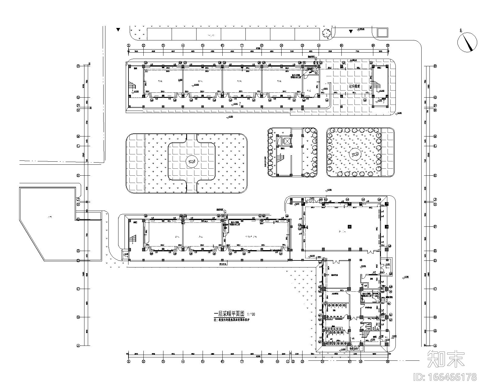 小学综合楼、食堂暖通设计图纸（含计算书）cad施工图下载【ID:166466178】