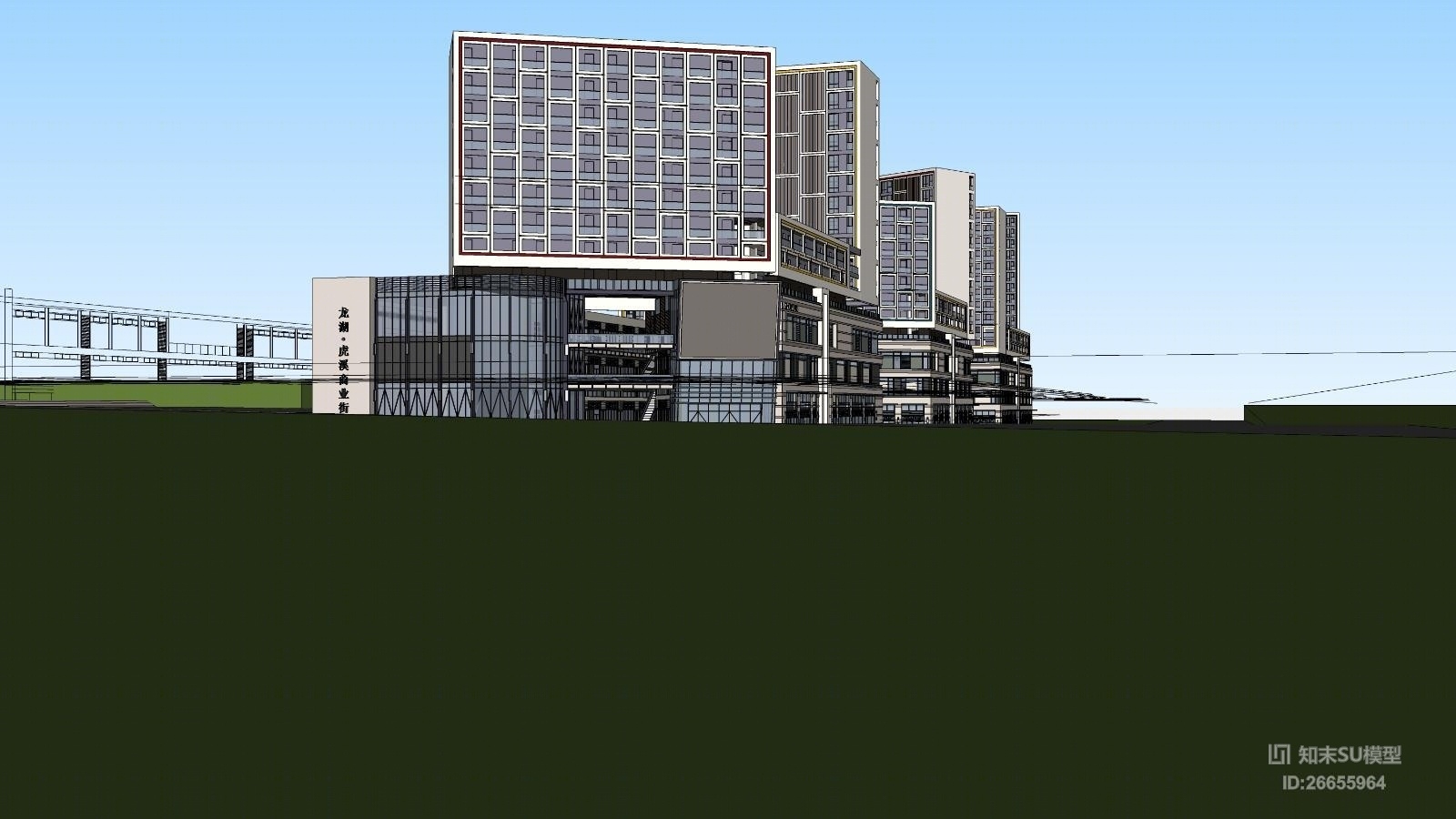 现代商业街SU模型下载【ID:26655964】