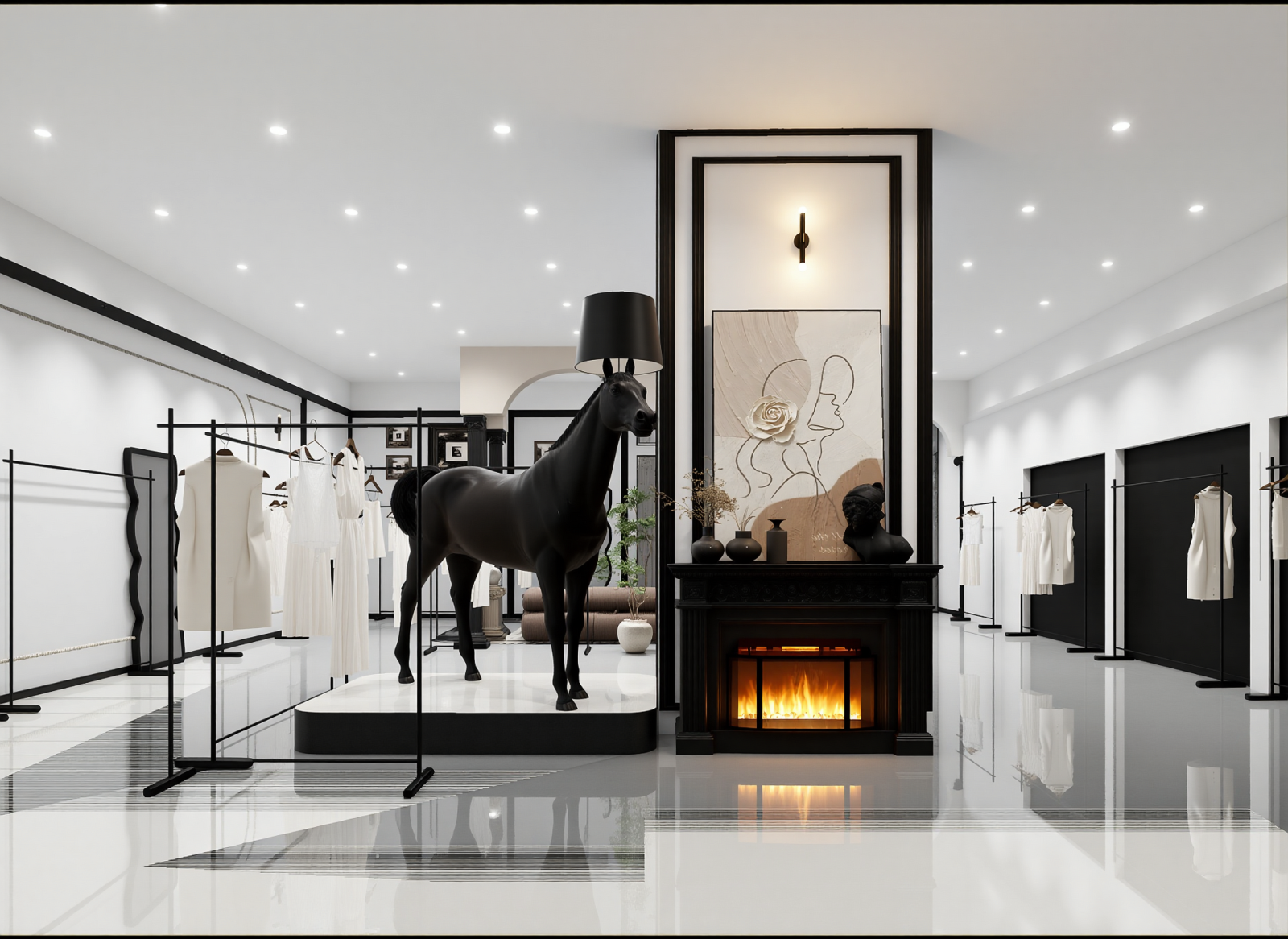 法式服装展厅3D模型下载【ID:1215058686】