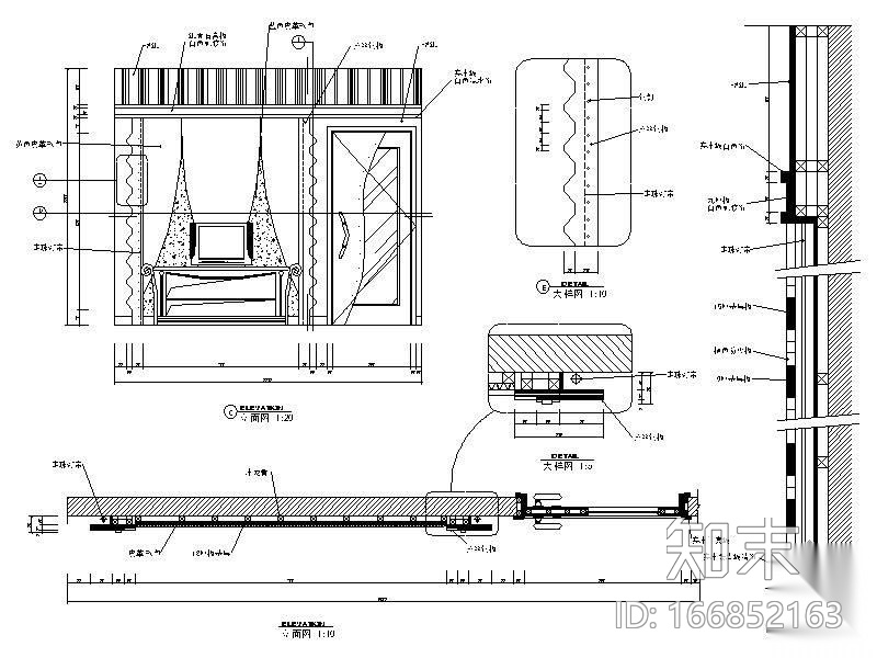 KTV包房影视墙详图Ⅱcad施工图下载【ID:166852163】