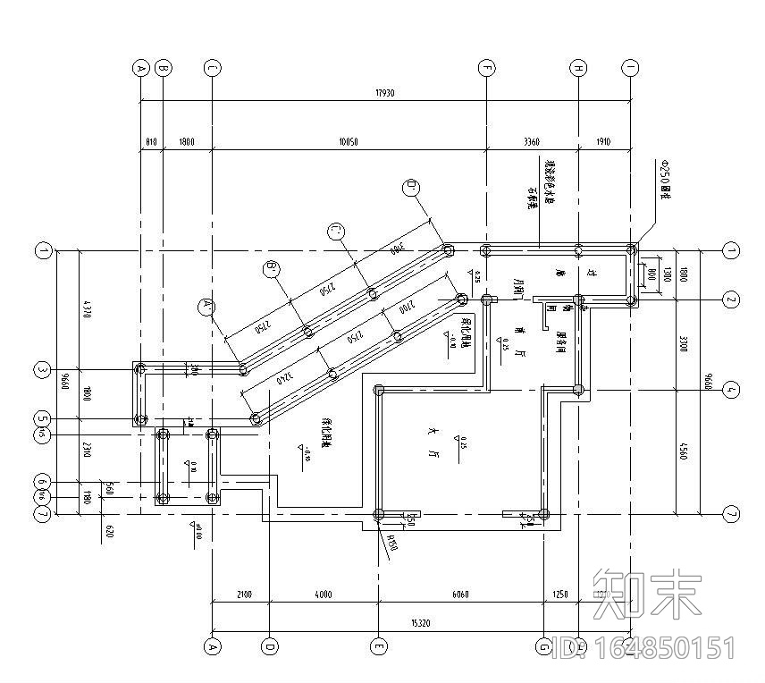 单层不规则公园茶室施工图设计施工图下载【ID:164850151】