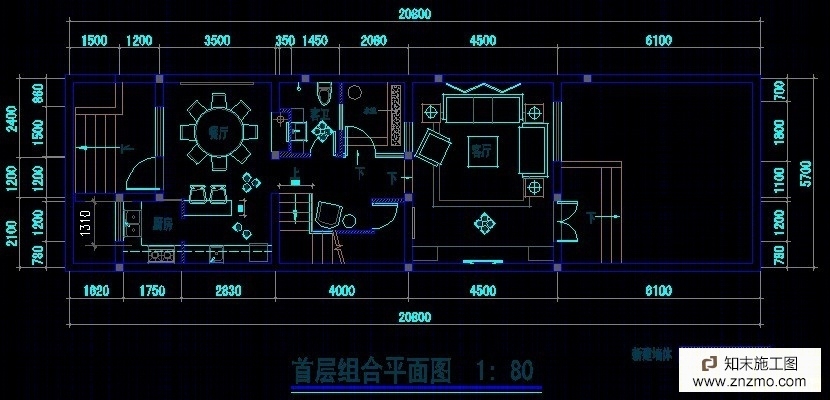 联排别墅施工图cad施工图下载【ID:36939567】