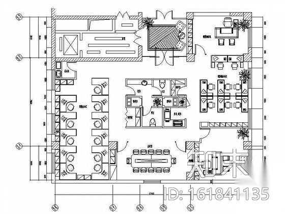 国际酒店办公层装修图cad施工图下载【ID:161841135】