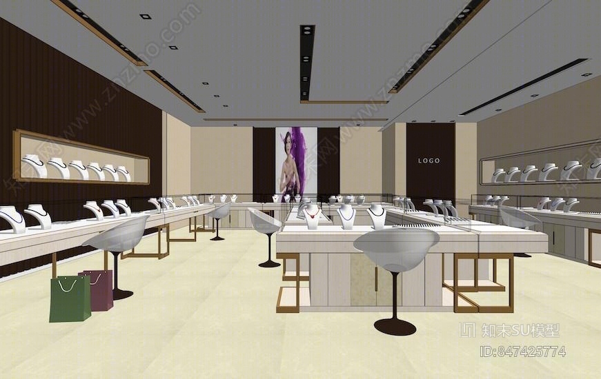 珠宝店SU模型下载【ID:847425774】