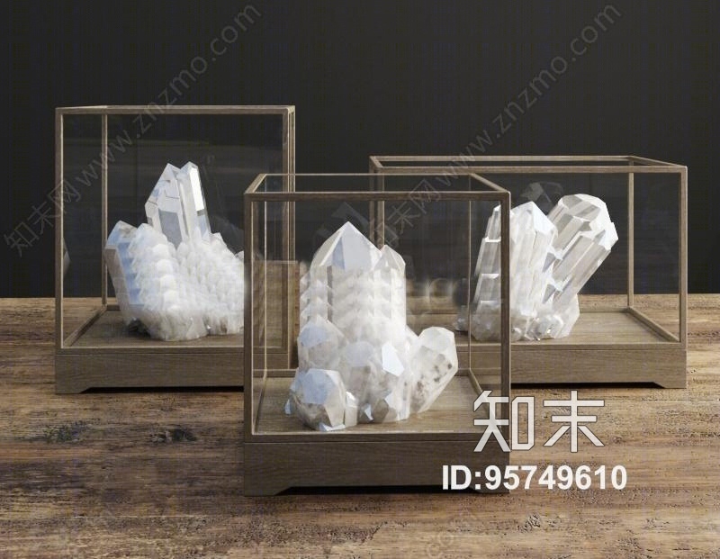 现代水晶原石装饰摆件下载3D模型下载【ID:95749610】