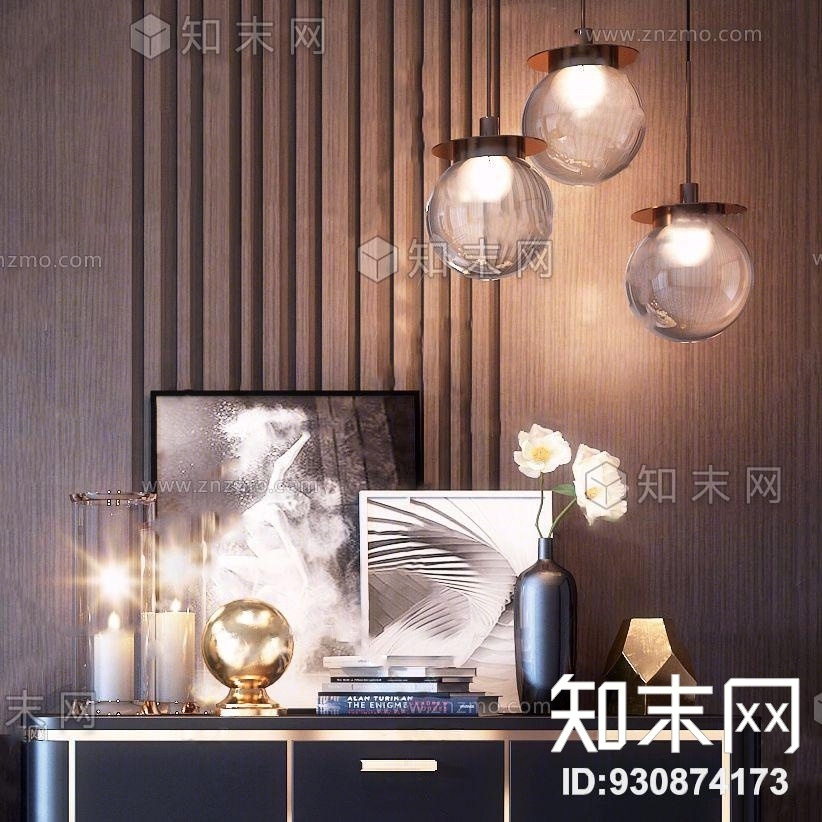 现代边柜3D模型下载【ID:930874173】