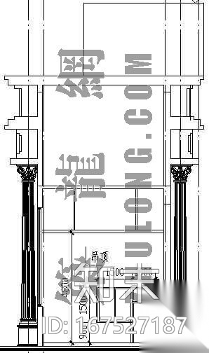 某住宅小区大门设计方案cad施工图下载【ID:167527187】