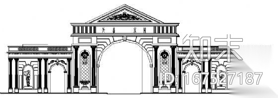 某住宅小区大门设计方案cad施工图下载【ID:167527187】