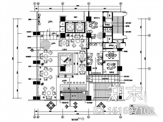 [成都]宾馆大堂室内装修图施工图下载【ID:161697100】