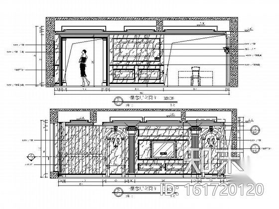 [云南]昆明欧式风格四层别墅装修CAD施工图（含效果图）cad施工图下载【ID:161720120】