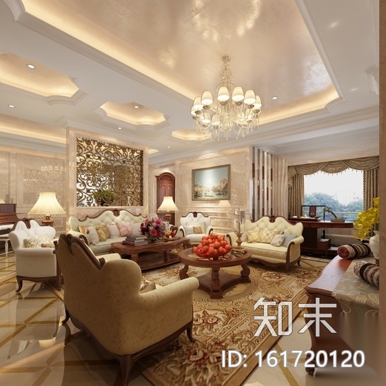 [云南]昆明欧式风格四层别墅装修CAD施工图（含效果图）cad施工图下载【ID:161720120】