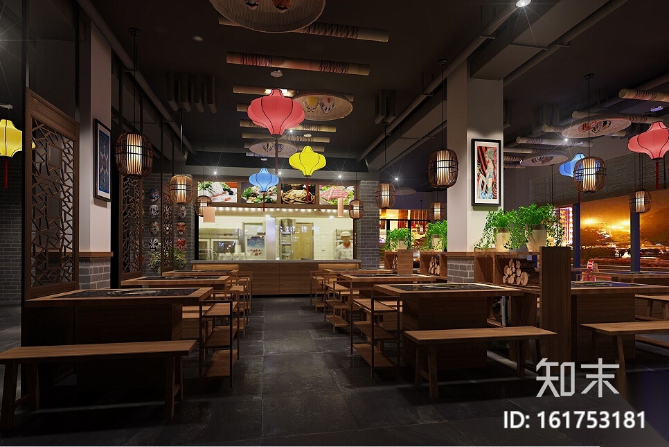 [安徽]古香古色中式火锅店设计施工图（含效果图）施工图下载【ID:161753181】