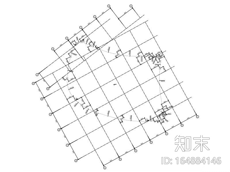 框架结构商业楼加层改造建筑结构施工图cad施工图下载【ID:164884146】