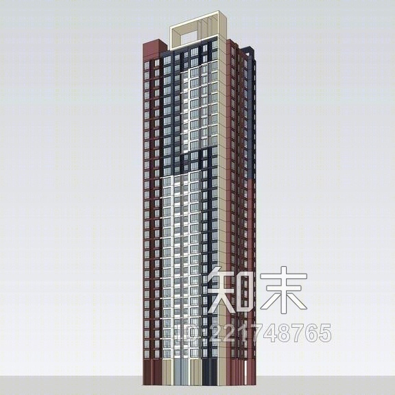 现代高层住宅SU模型下载【ID:221748765】