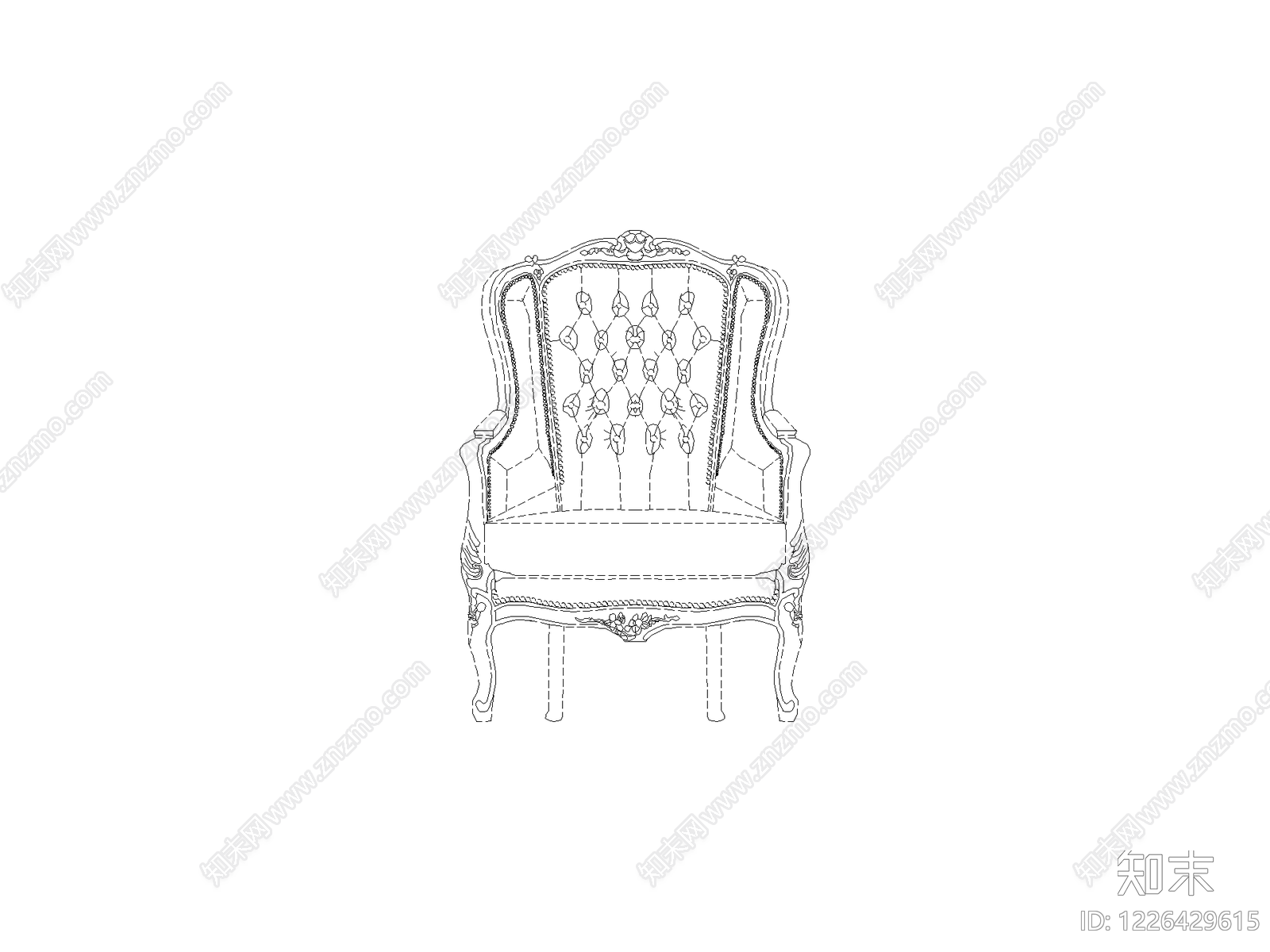 椅子cad施工图下载【ID:1226429615】