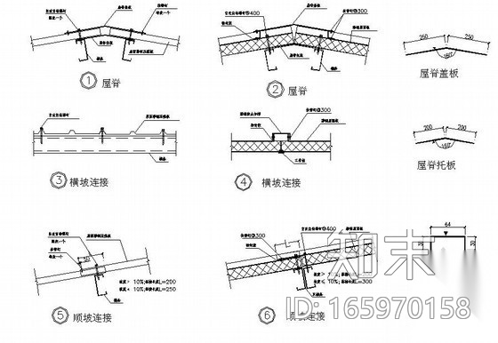 彩钢板墙及屋面构造做法节点详图施工图下载【ID:165970158】