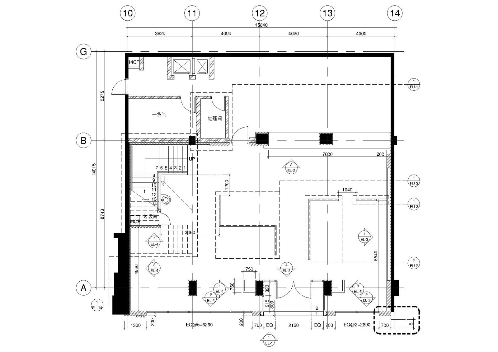 564㎡二层肯德基快餐厅室内装饰设计施工图施工图下载【ID:160707162】