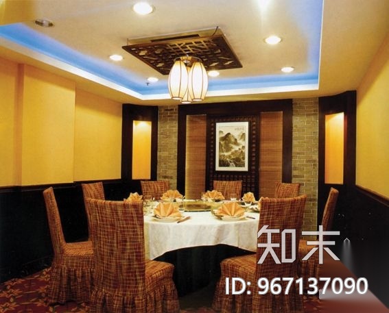 某中式餐厅装修图(含实景)施工图下载【ID:967137090】